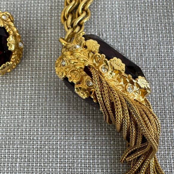 Amethyst color necklace and earrings - Picture 4 of 12